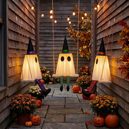 Lumirora Halloween Ghost Decor – No Fire Risk Battery LED Display for Porch, Mantel, and Yard