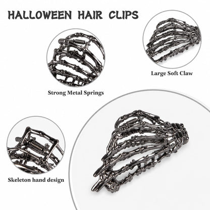 MISS LVA Halloween Hair Clip Bundle – Last-Minute Valentine's Gift for Her, Gothic Style Hair Accessories