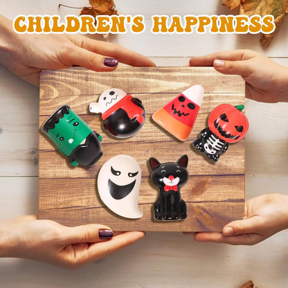 New 6 Packs-Halloween Squishies Toys Slow Rising – Seasonal Home Accent for Living Room, Cute and Creepy Halloween Squishy Vignette Set