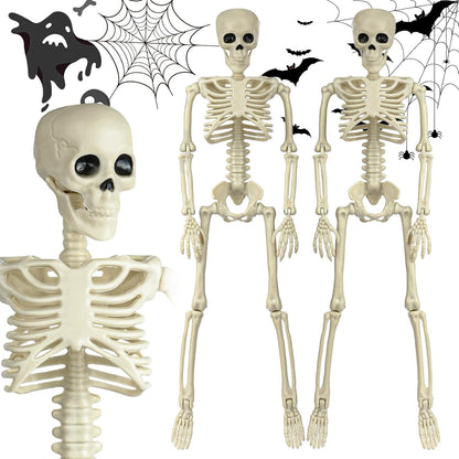 Weather Resistant Skeleton Props 6 Pack – Full Body 16 Inch Posable Decor for Open Air Yard Display and Porch Side Scare