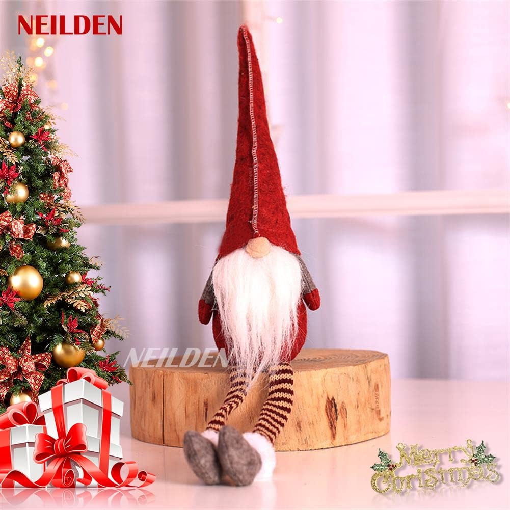 BWFY Red Green and Gray Gnome Ornaments as a Playful Christmas Present for Kids, Friends, and Family