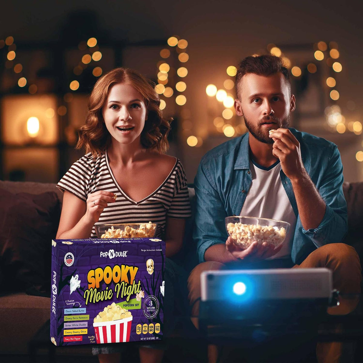 seven gift themes: christmas, love, game day, spooky movie, hanukkah, easter, and purim, with u.s. farm-sourced ingredients