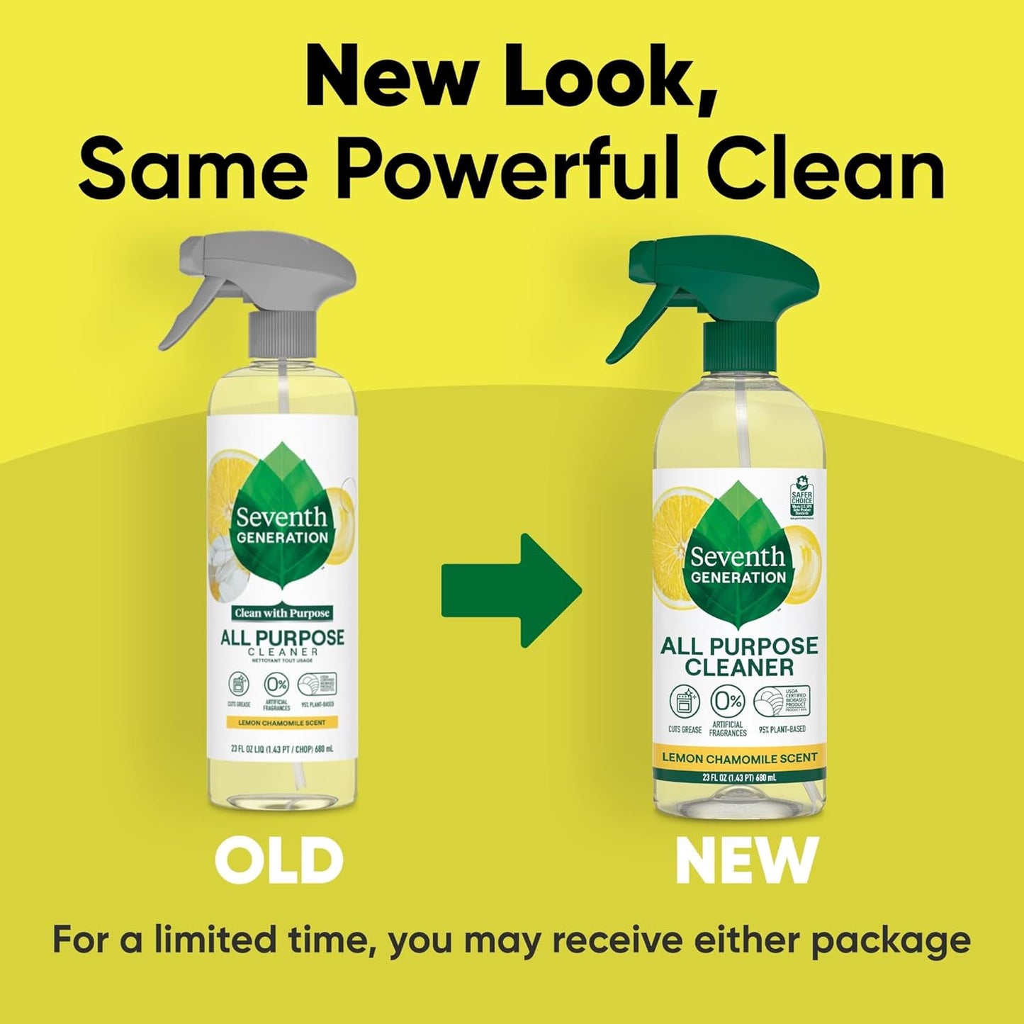 Seventh Generation All Purpose Cleaner – Residue-Free Nursery Surface Spray for Sensitive Little Ones, Pack of 4