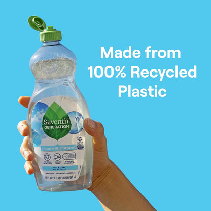 Seventh Generation Dish Soap Free & Clear – Dye-Free Dish Liquid for Bottle-Washing Stations and Family Kitchens