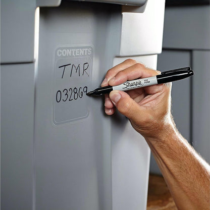 Sharpie Permanent Markers, Fine Point, Black, 12 Count - Dorm Room and Study Space Labeling for Students