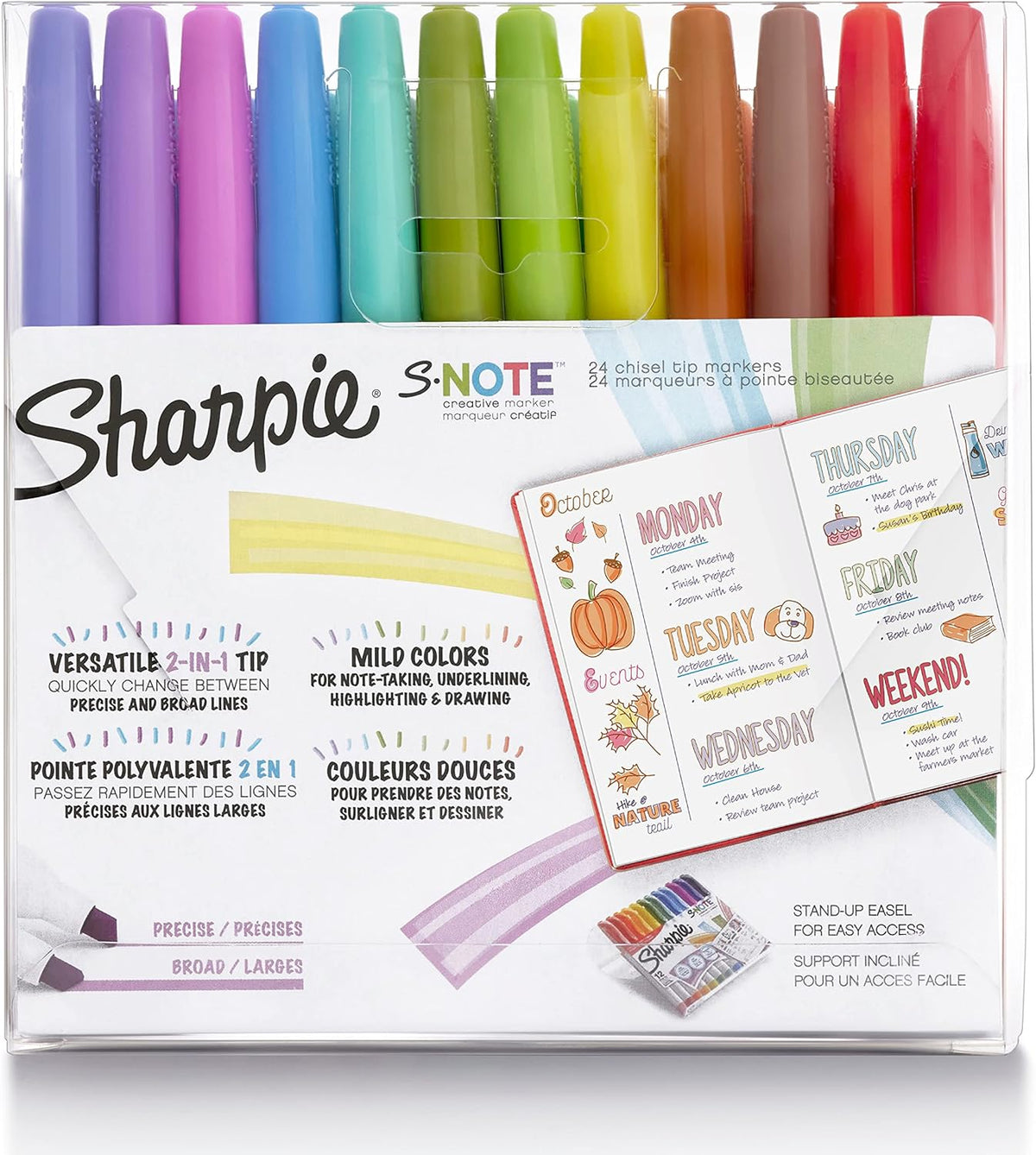 Sharpie S-Note Non-Toxic Highlighter and Marker Combo for Teens, Classroom Homework, and Study Desks, 24 Count