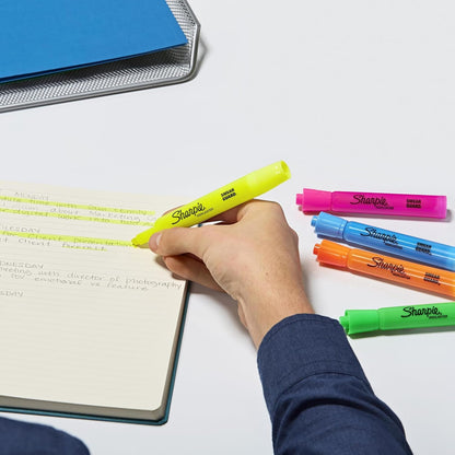 Sharpie Tank Highlighters Chisel Tip 12 Pack for Back to School Classroom Supplies and Student Color Coding