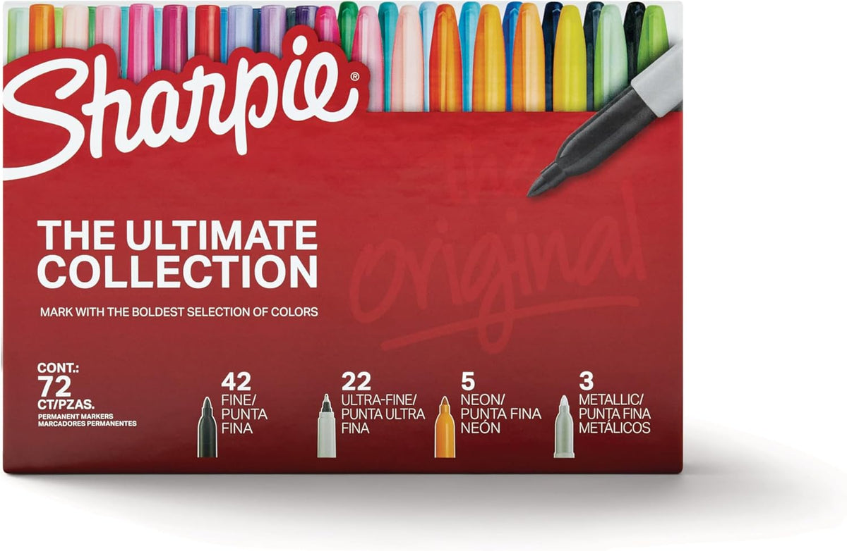 Sharpie Ultimate Collection 72 Markers, Fine and Ultra Fine Tips – Office and Classroom Labeling Supply