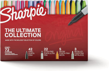 Sharpie Ultimate Collection 72 Markers, Fine and Ultra Fine Tips – Office and Classroom Labeling Supply