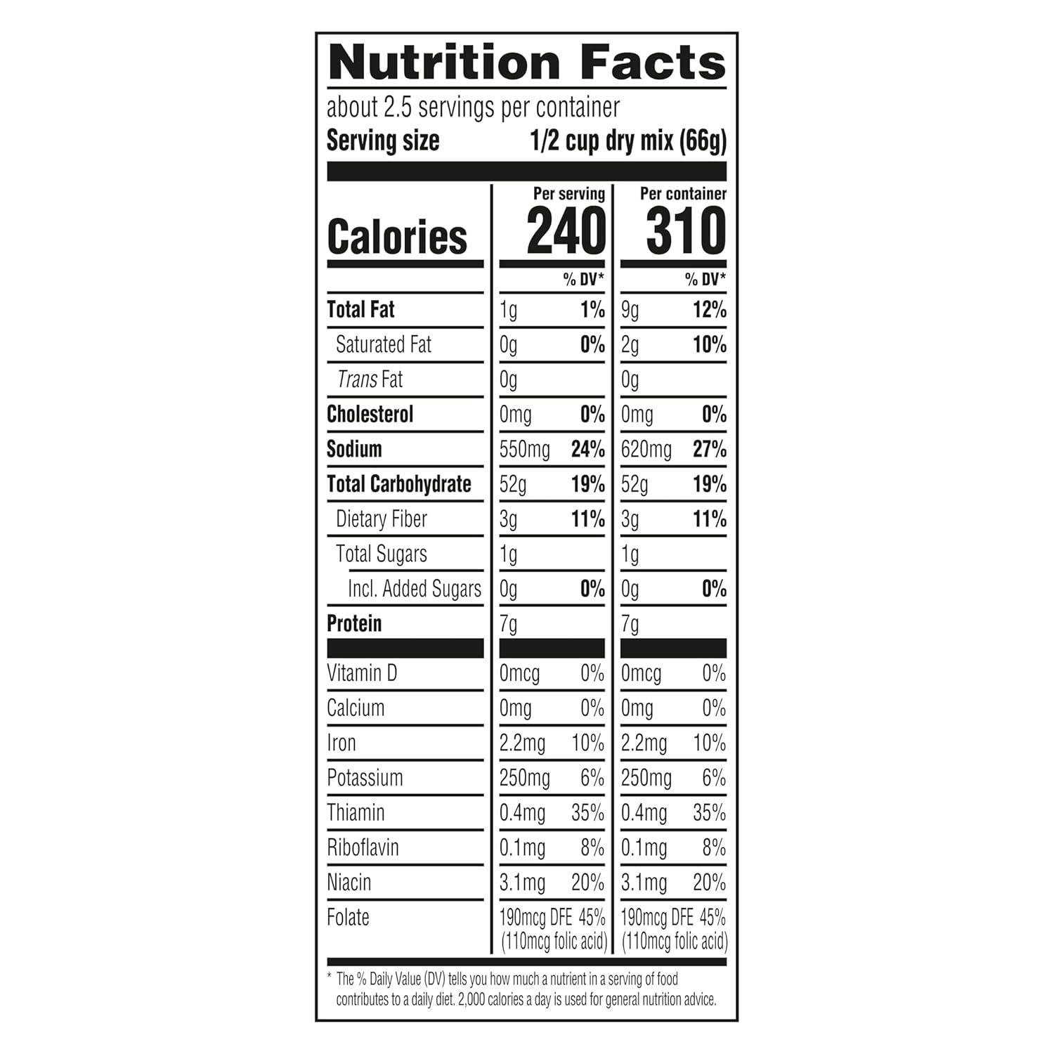 shelf-stable dry mix with cholesterol-free, no artificial flavor, and no preservatives credentials