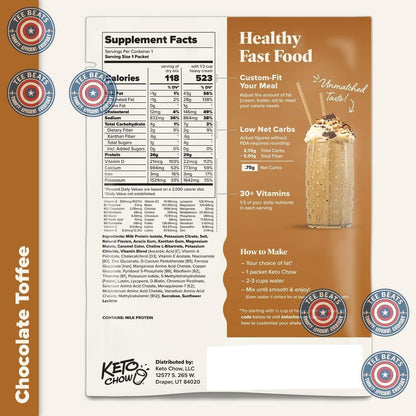 shelf-stable powder that converts to fridge-stable premixed shakes lasting up to one week