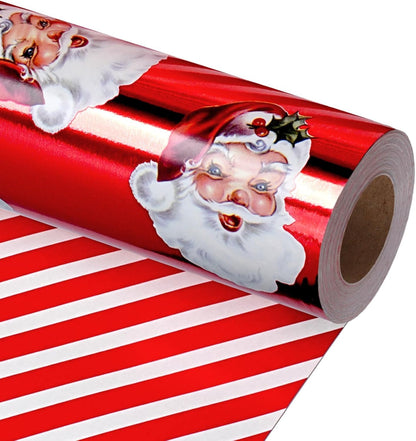 shiny foil-paper construction with a festive red and metallic finish