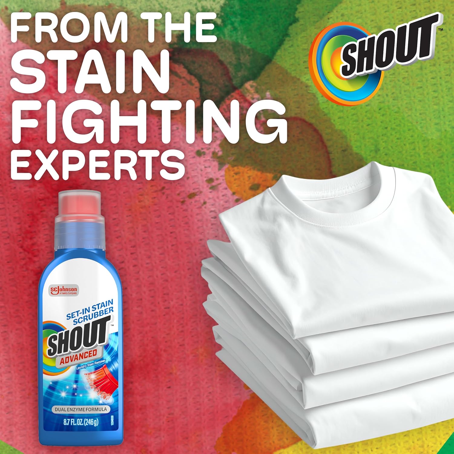 Shout Advanced Gel Stain Remover for College Students and Dwellers, Smart Back-to-Campus and Dorm Room Gift for Anyone with Limited Laundry Space