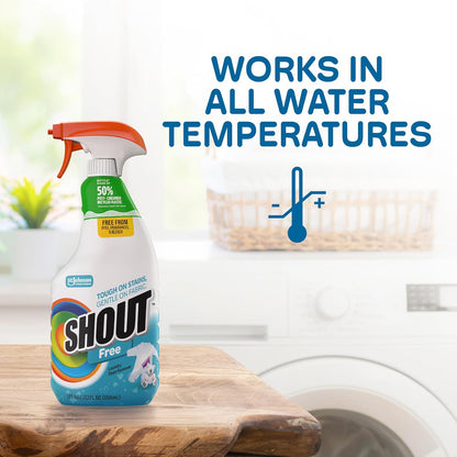 Shout Free Laundry Spray for Sensitive Households – Dye-Free Pre-Treat for Wellness-Focused Wardrobe Care, 22oz