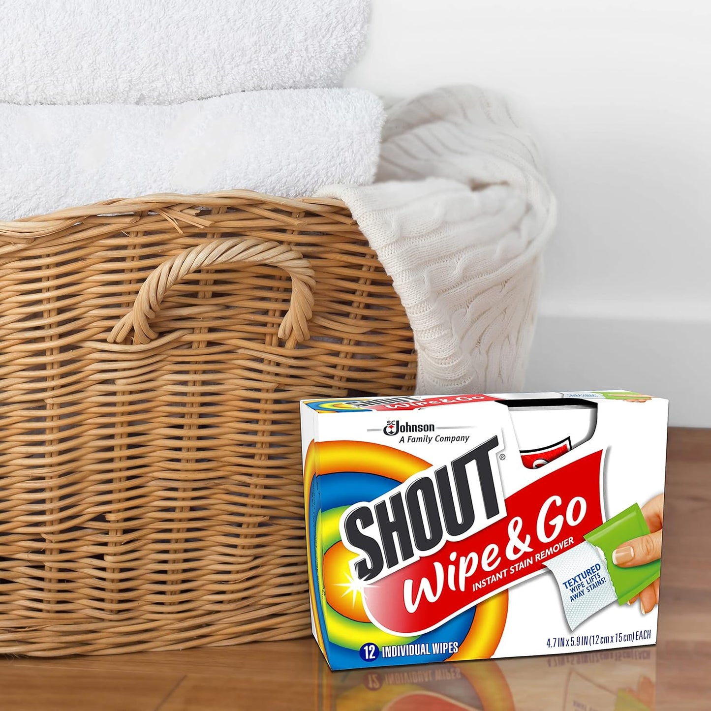 Shout Wipes On-the-Go Laundry Wipes – Quick Stain Fix for Juice, Ketchup, and Crayon on Kids' Clothes