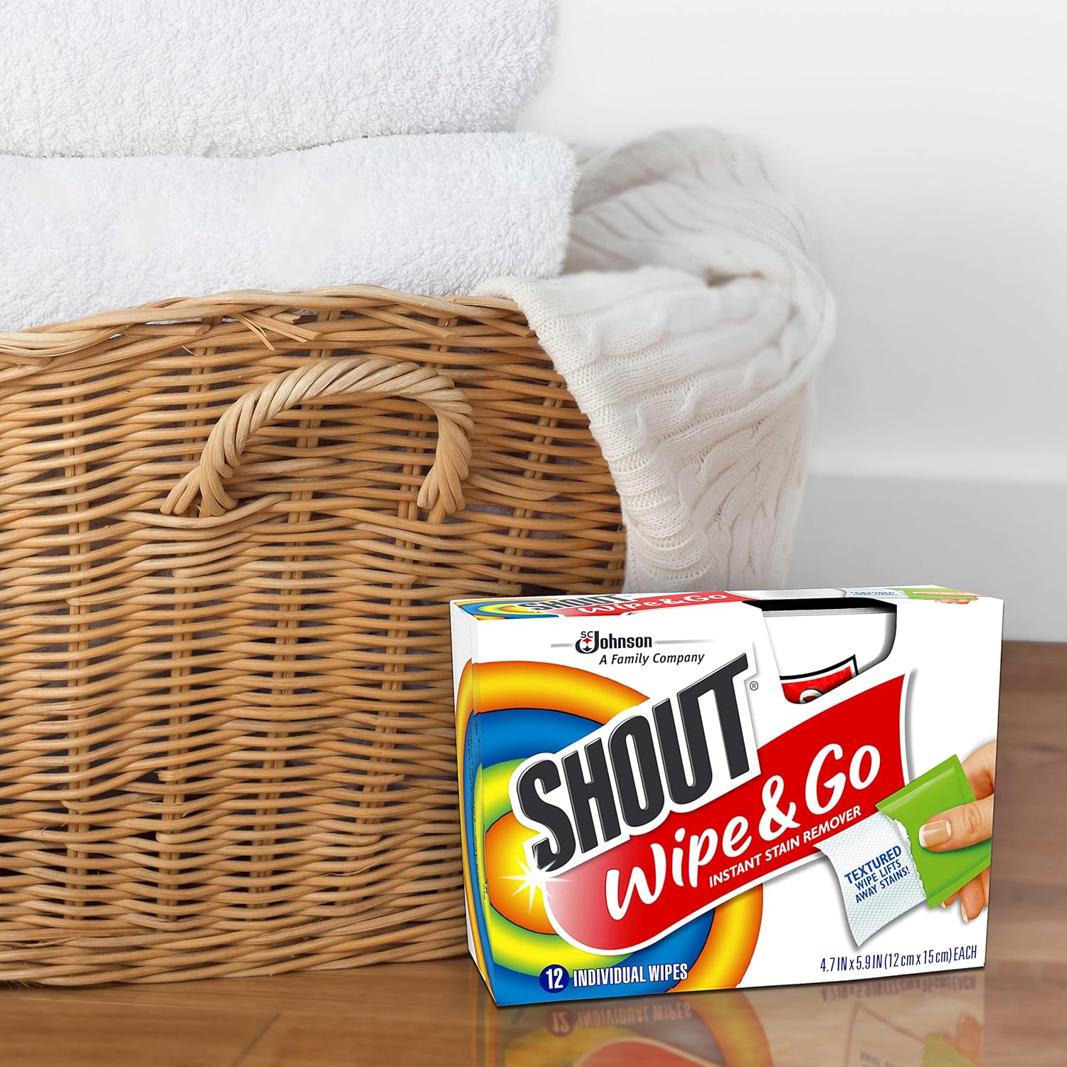 Shout Wipes On-the-Go Laundry Wipes – Quick Stain Fix for Juice, Ketchup, and Crayon on Kids' Clothes
