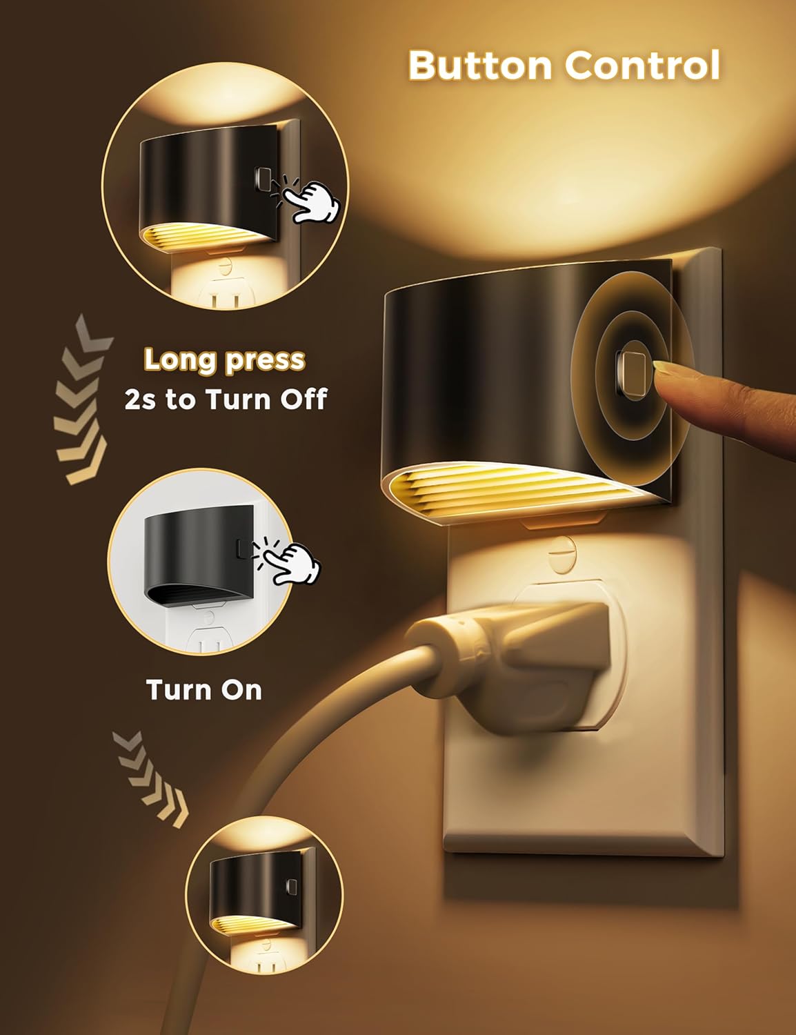 side-mounted plug that leaves the lower wall outlet free