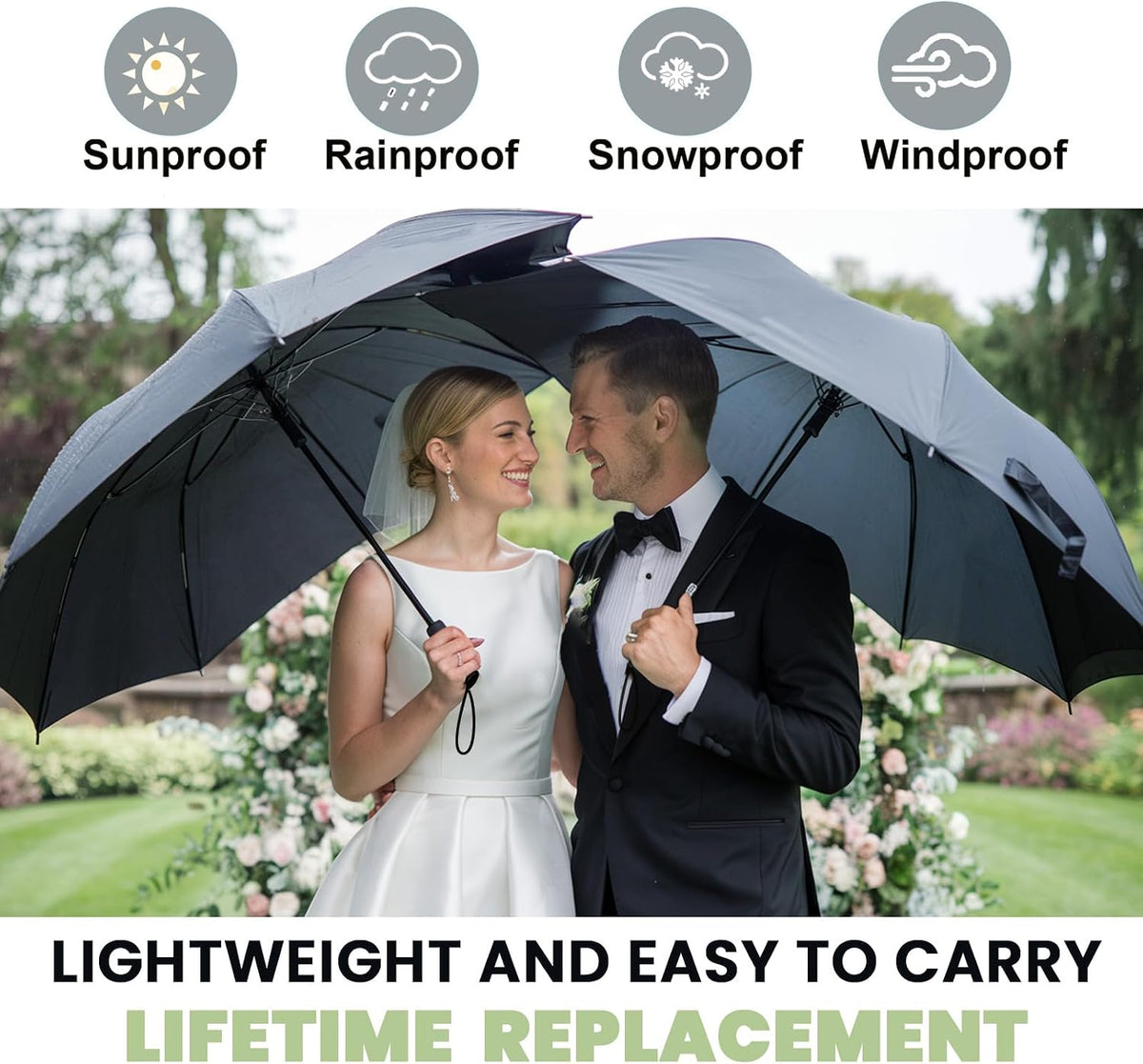 SIEPASA Compact Travel Umbrella - Reliable All-Weather Cover for School Pickups, Parking Lots & Late-Night Walks, 14-Ounce Lightweight Umbrella