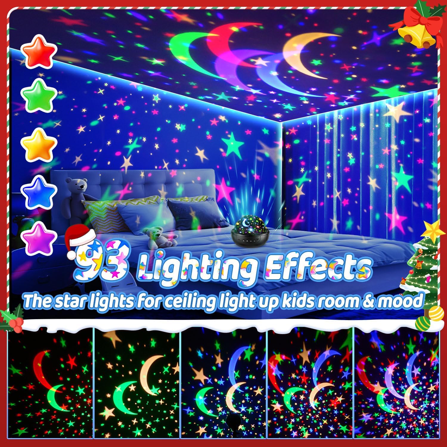 silent 360° rotation projecting across the full ceiling and walls