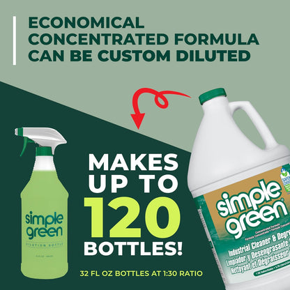 Simple Green Industrial Cleaner and Degreaser – Multi-Surface Degreaser for Reduced-SKU Auto Shop Inventory, 128 Oz
