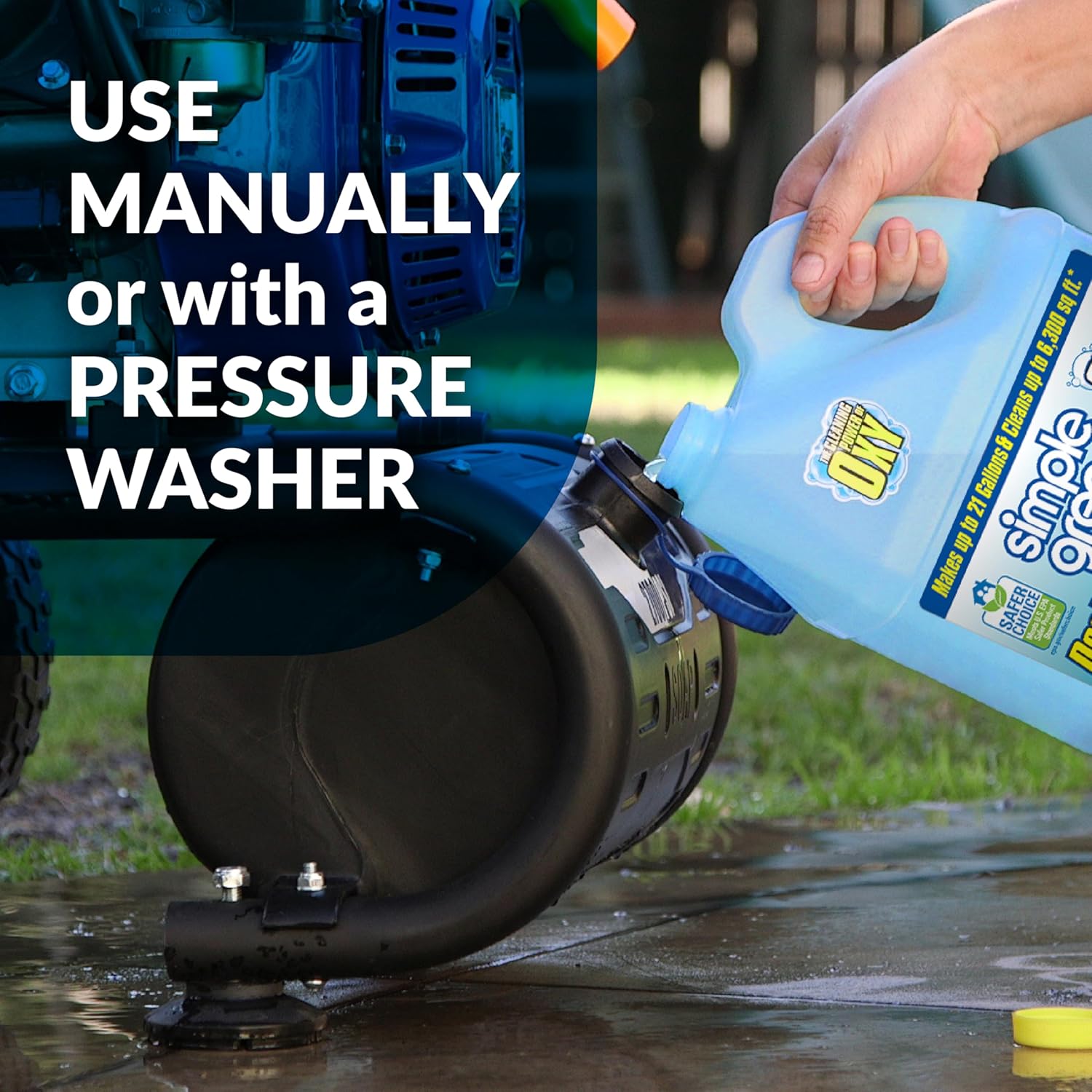 Simple Green Oxy Solve Deck and Fence Pressure Washer Cleaner – Plant-Friendly Citric Acid Deck Wash for Rental Properties