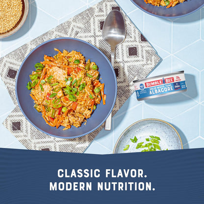 simple ingredient list: white tuna, water, vegetable broth, sea salt