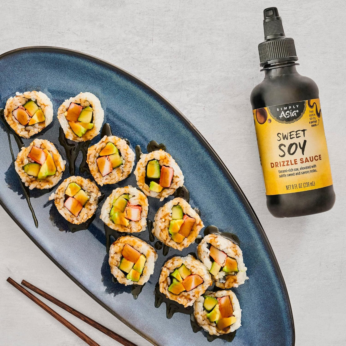 Simply Asia Sweet Soy Drizzle Sauce — Compact Fridge-Door Sauce for Intentional Kitchens, 8 fl oz Squeeze Bottle