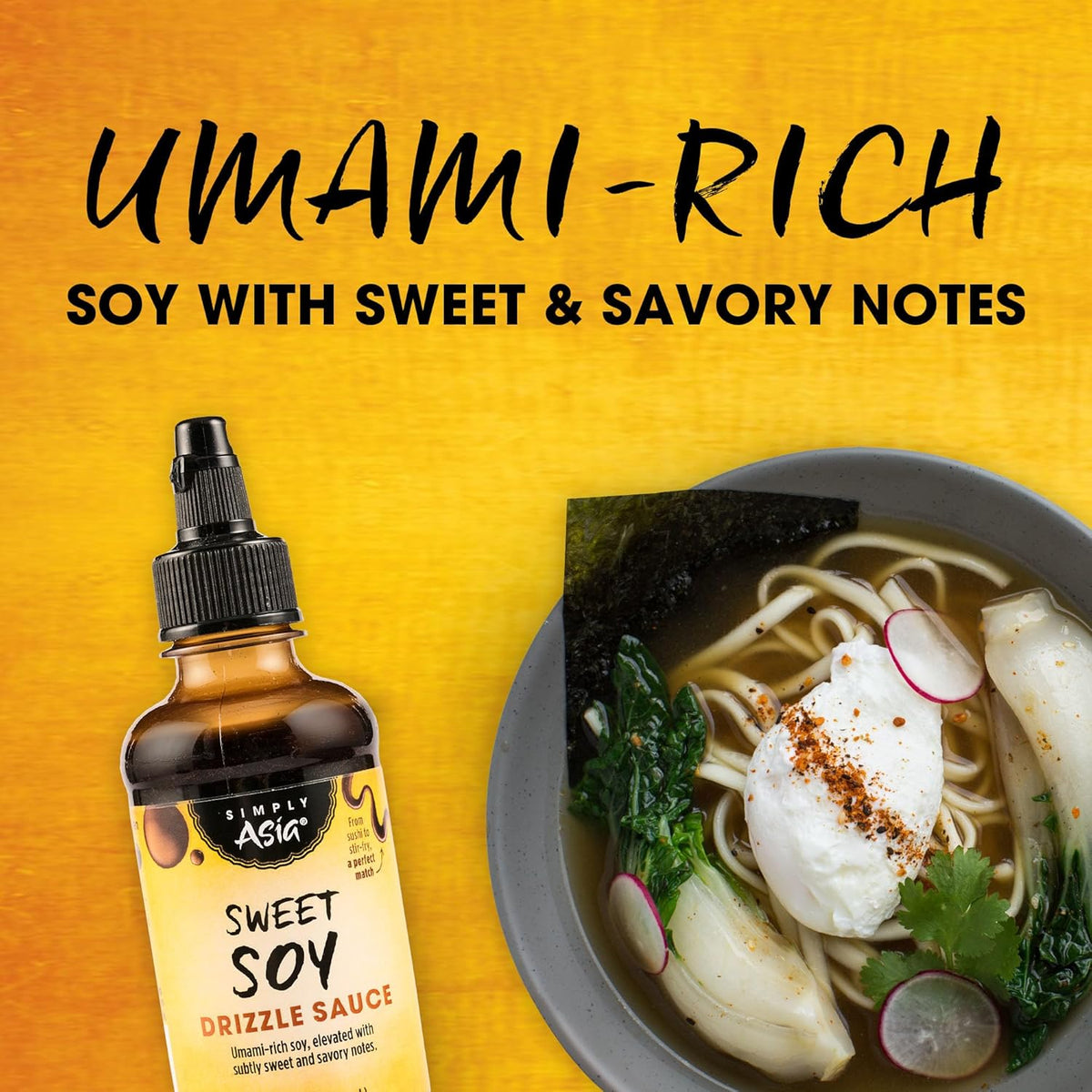 Simply Asia Sweet Soy Drizzle Sauce — Compact Fridge-Door Sauce for Intentional Kitchens, 8 fl oz Squeeze Bottle