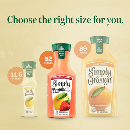 Simply Lemonade with Strawberry, 52 Fl Oz – Pure Fruit Beverage for Balanced Lifestyle and Wellness Pacing