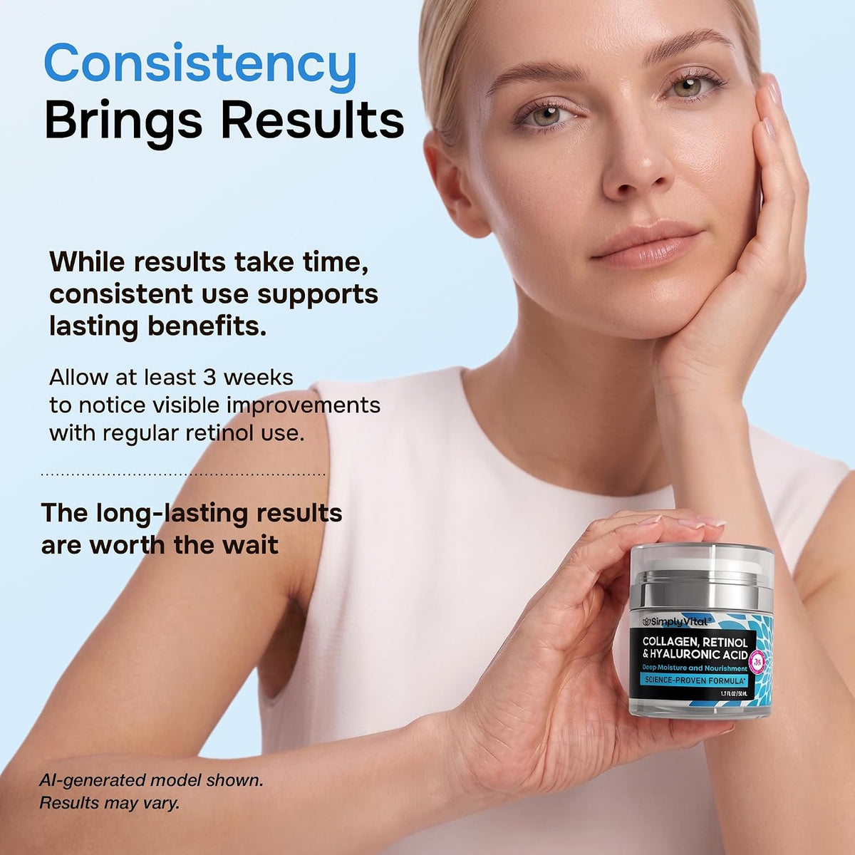 SimplyVital Hyaluronic Moisturizer – Single-Jar Routine for Intentional Daily Skincare, 1.7 oz
