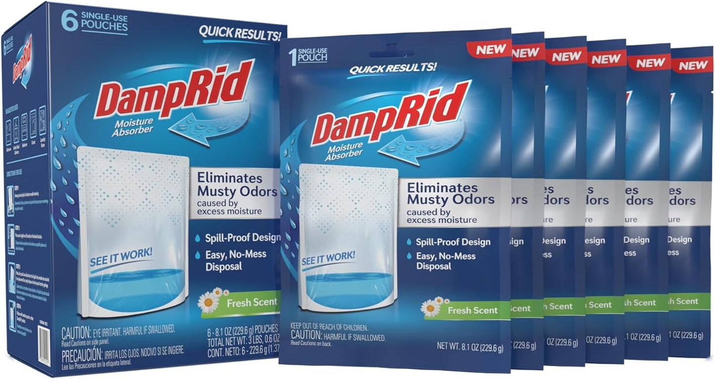 single-use moisture-absorbing pouch with visible water-collection window