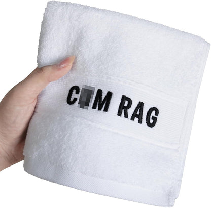 single white hand towel measuring 13.78 by 13.78 inches