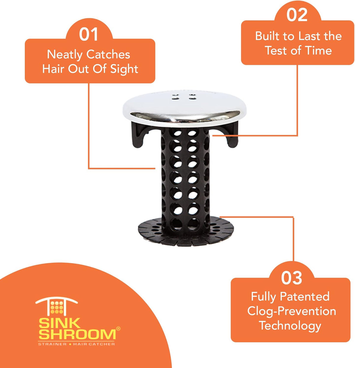 SinkShroom Chrome Edition - Practical Mother's Day Gift for the Mom Who Refuses Plumber Bills