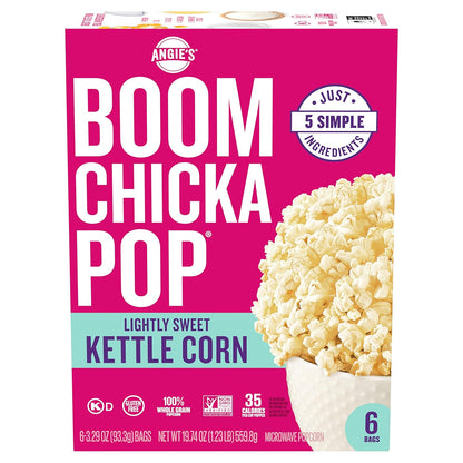 six 3.29 oz microwave kettle corn bags per box