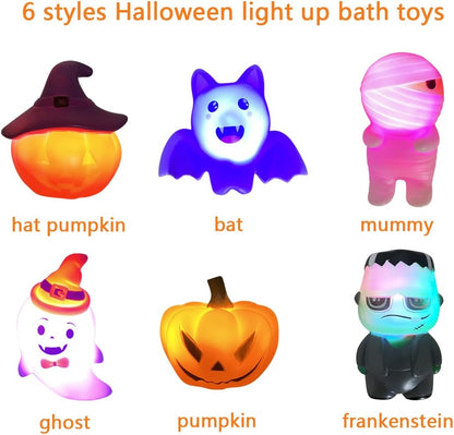 six distinct halloween-themed character designs per pack: bat, pumpkin, ghost, mummy, frankenstein, pumpkin witch
