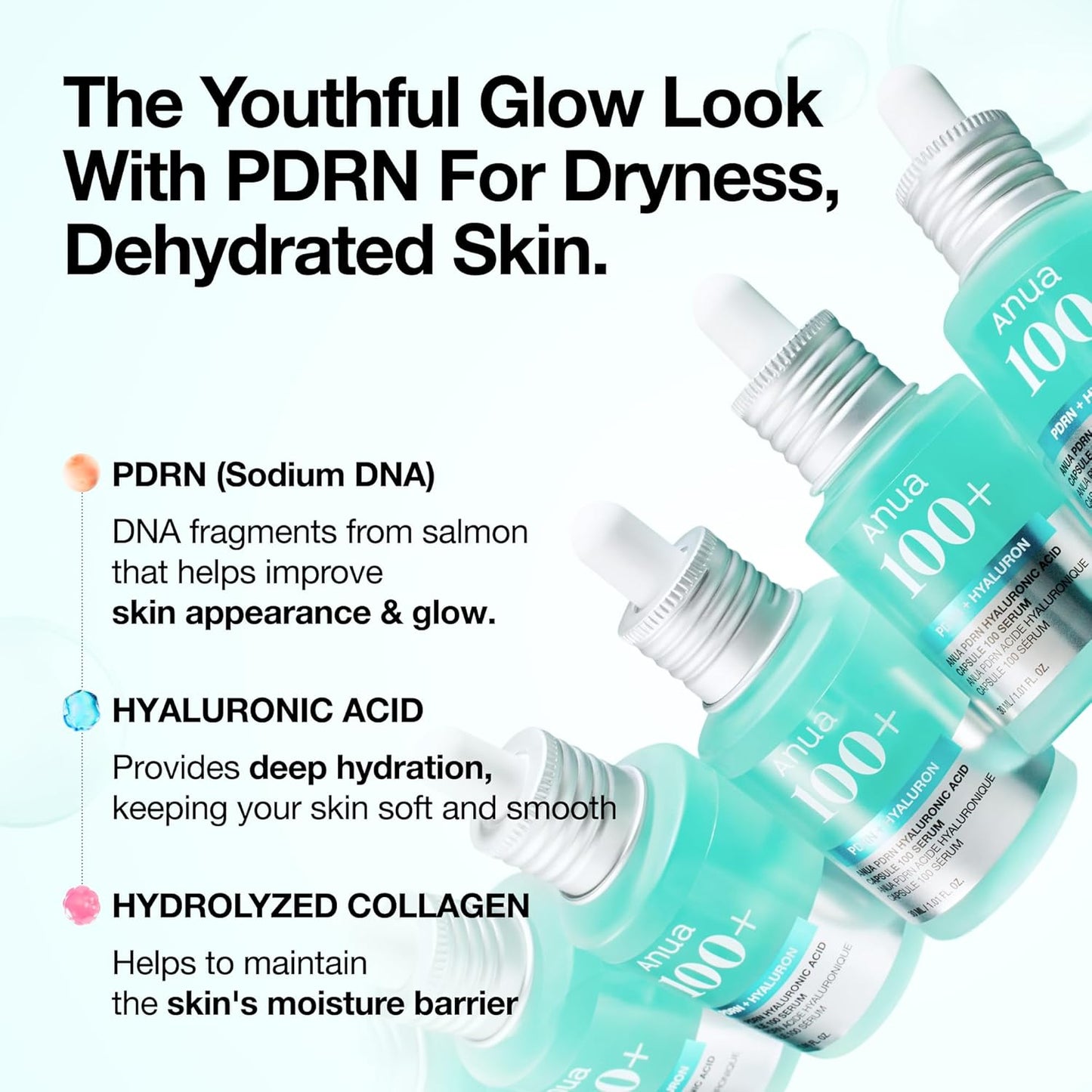 six forms of hyaluronic acid including sodium hyaluronate crosspolymer and sodium acetylated hyaluronate for multi-depth moisture