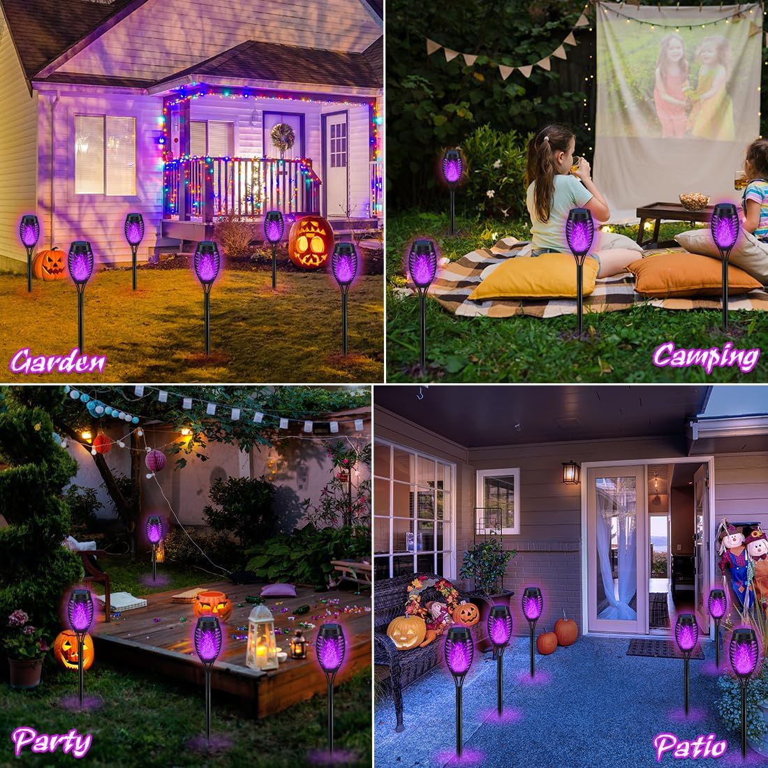 six led light sources per pack casting a flickering purple uplight effect