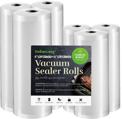 six rolls total: 3x 8"x20' and 3x 11"x20' in one bundle