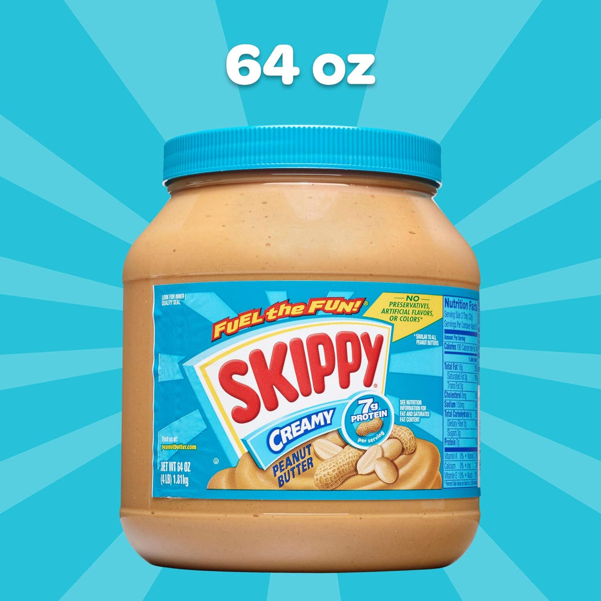 Skippy Bulk Peanut Butter – Trusted National Brand with No Added Preservatives for Clean Pantry Storage