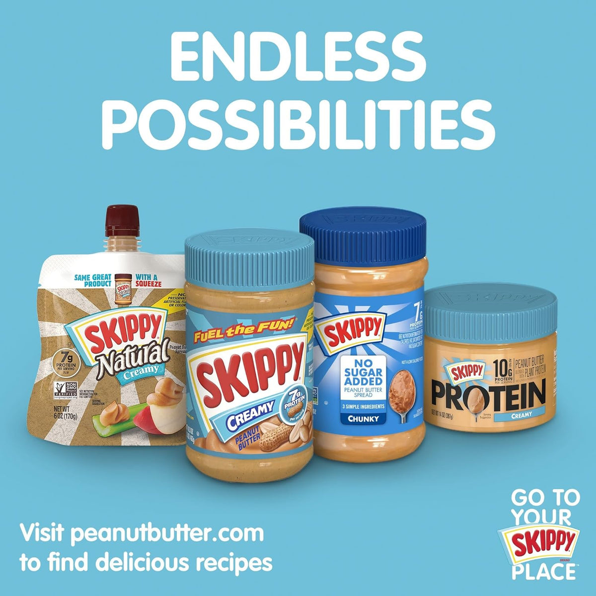 SKIPPY Natural Super Chunk Peanut Butter Spread – Desk Drawer Friendly Protein Snack for Busy Workdays, 40 oz