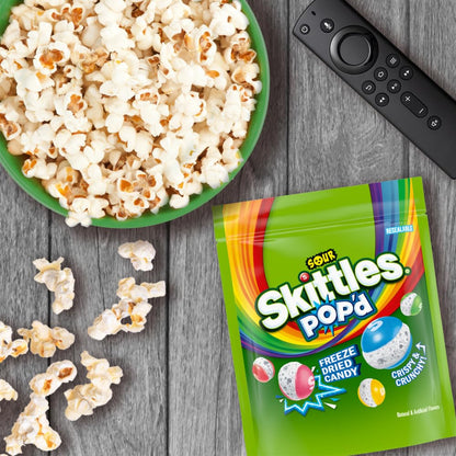 Skittles Pop'd Sour Freeze Dried Candy – Trendy Birthday Gift for Sour Candy Lovers, 5.5 oz Bag