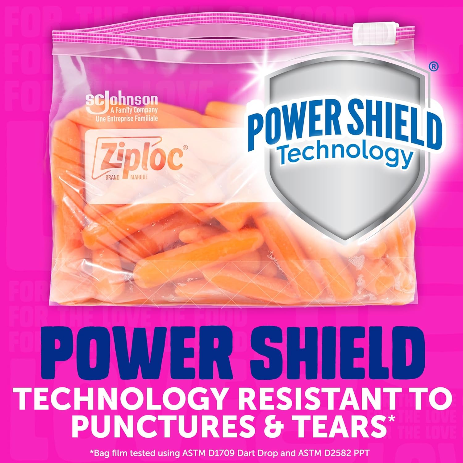 slider zipper closure tested stronger than hefty on punctures and tears (astm standards)