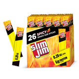 Slim Jim Spicy Jerky Sticks Bulk Pack – Mess-Free Wrapped Protein for School Lunches, Sports Practice and Road Trips