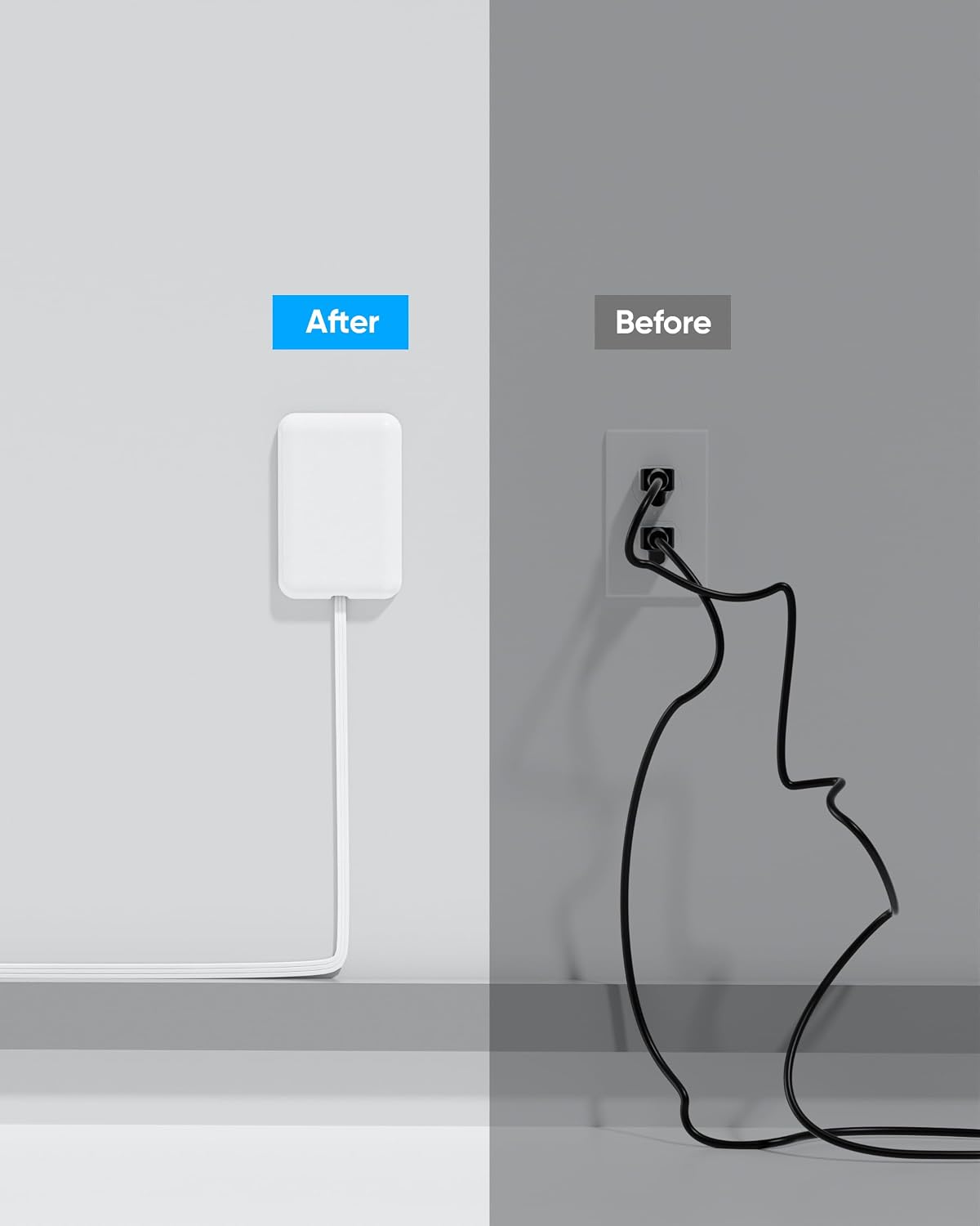 SlimCord Studio – Behind-the-Desk Extension Cord for Deep Work Sessions, 6 Outlets Hidden Under Mount