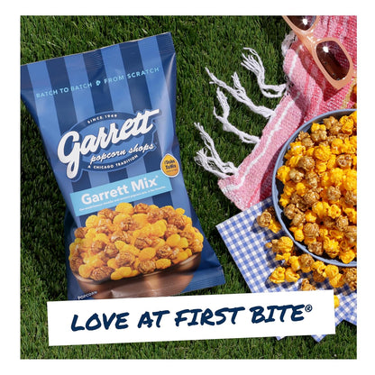 Garrett Popcorn Chicago Classic Cheddar and Caramel Mix - Car Snack Bags for Family Road Trips