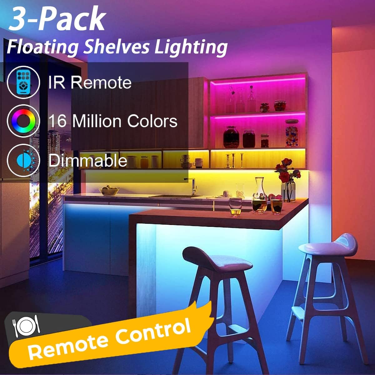 smd 5050 4-in-1 leds (red, green, blue, white) for brighter, more efficient output