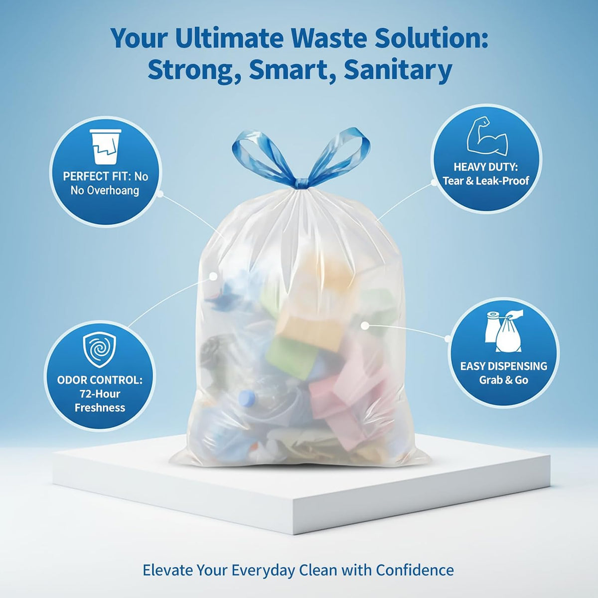 smell-neutralizing additive technology integrated into the bag material