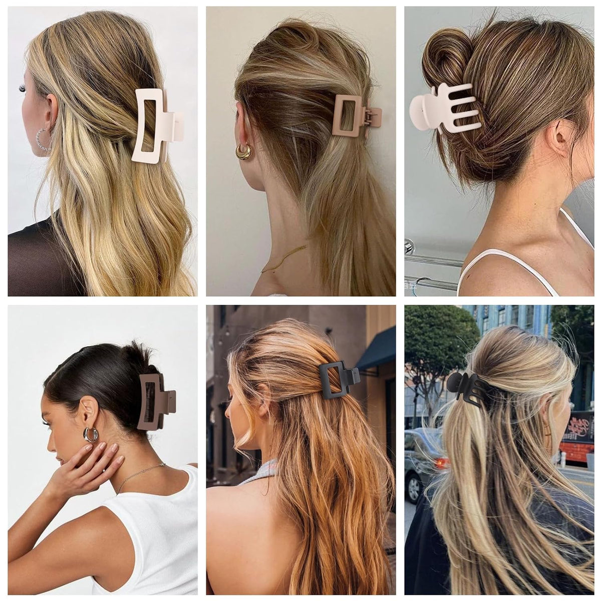 SMKSL Teen Girl Hair Claw Clip Bundle – Back to School and Sleepover Favorite, Three Sizes for Bangs, Ponytails, and Layers