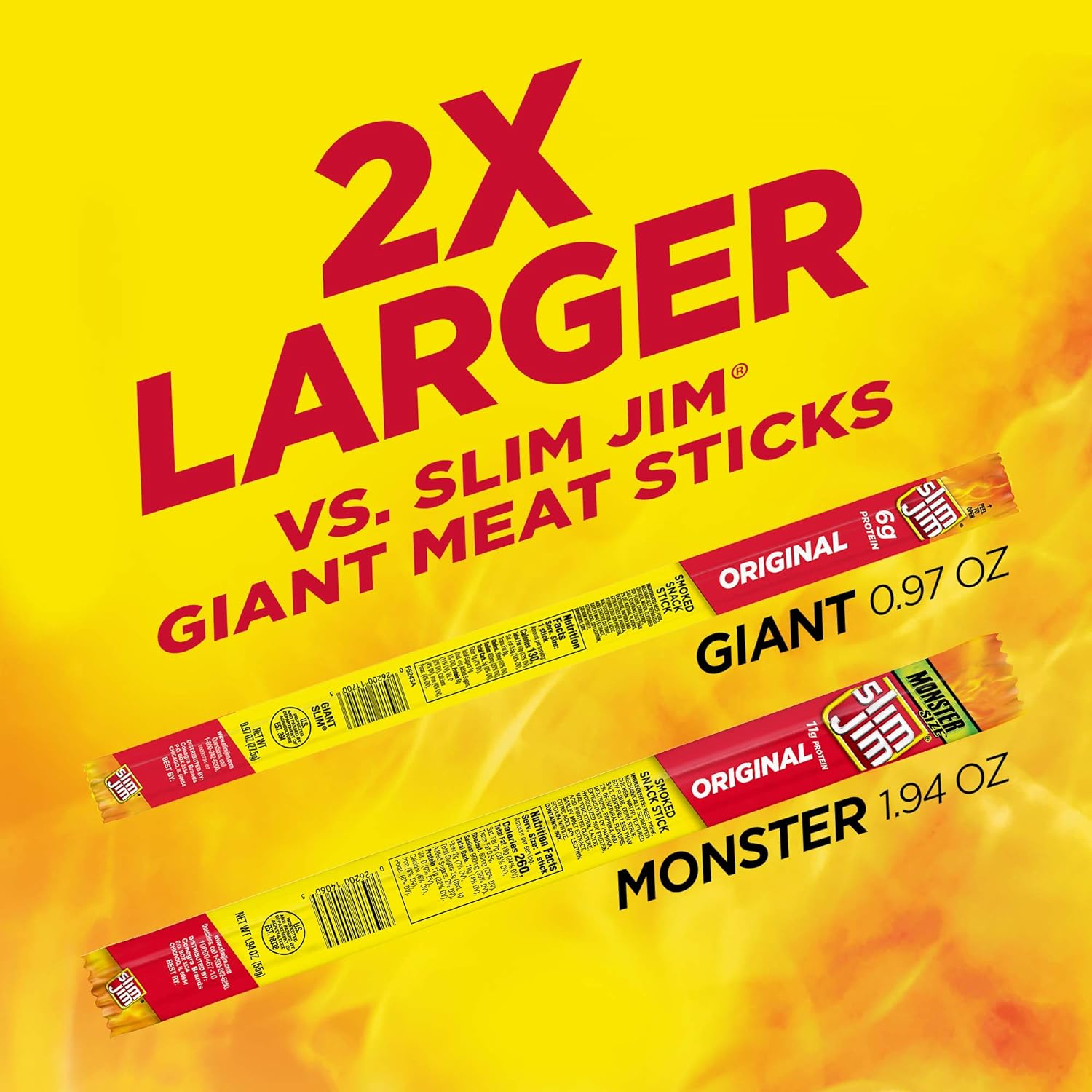 smoked meat stick format (beef and mechanically separated chicken) with no refrigeration needed
