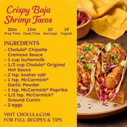 smoky chipotle pepper flavor profile built on cholula's original chili blend